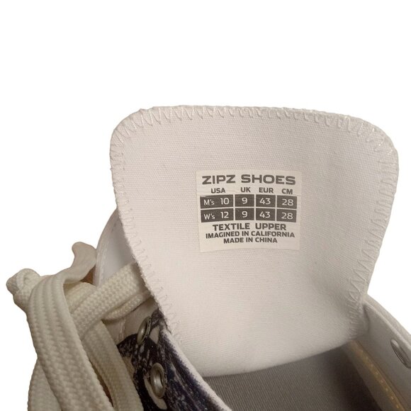 Zipz California Tennis Shoes White Octopus Mens US 10 Womens US 12 Zip Off Upper - Picture 8 of 11